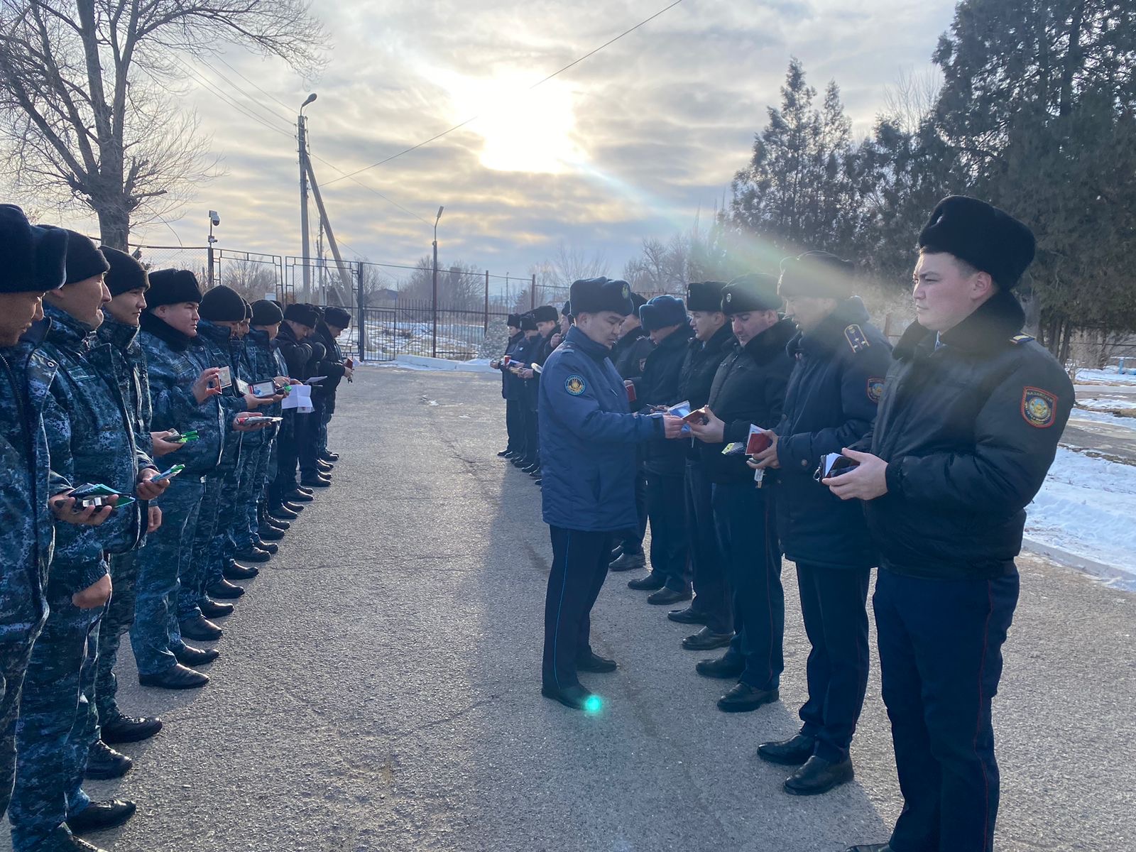 Жамбылдық ҚАЖ қызметкерлері саптық тексеріс өткізді