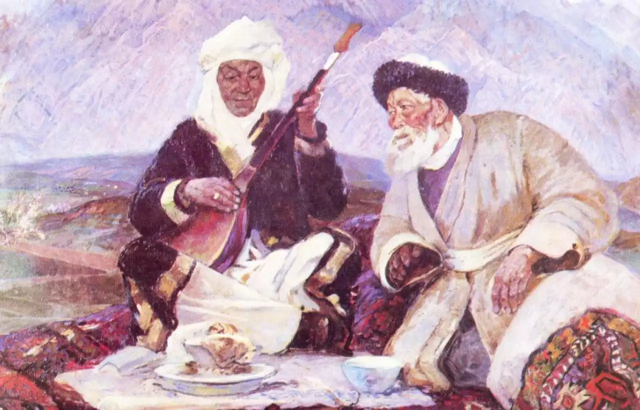 Жамбыл мен Динаның кездесуі